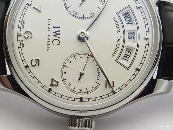 MIROTIME 0208 SportInspired Portuguese Real PR Real Annual Calendar IW503501 YLF 1:1 Best Edition White Dial On Leather Strap A 7241